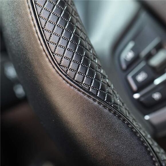 Steering Wheel Covers Universal 15 inch - Genuine Leather, Breathable, Anti Slip - Picture 5 of 7
